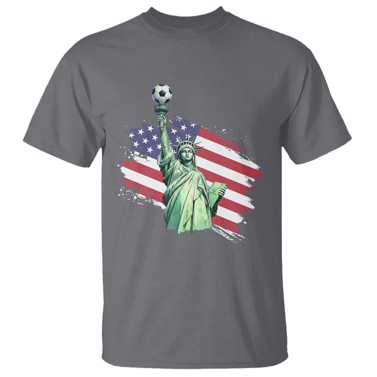 Statue Of Liberty Soccer Lover T Shirt New Yorker Fan Gift TS12 Charcoal Print Your Wear