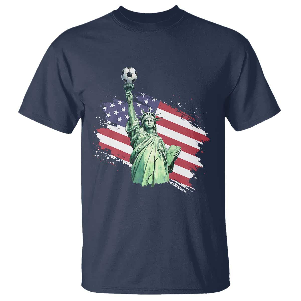 Statue Of Liberty Soccer Lover T Shirt New Yorker Fan Gift TS12 Navy Print Your Wear