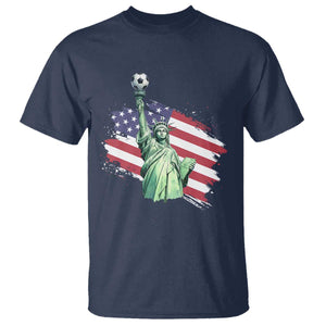 Statue Of Liberty Soccer Lover T Shirt New Yorker Fan Gift TS12 Navy Print Your Wear