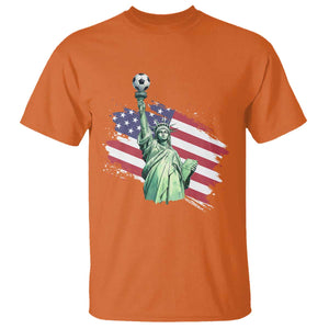 Statue Of Liberty Soccer Lover T Shirt New Yorker Fan Gift TS12 Orange Print Your Wear