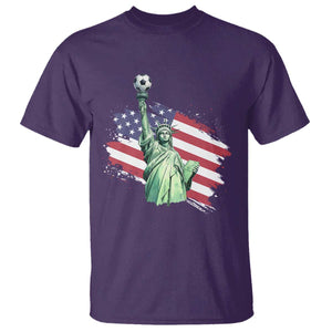 Statue Of Liberty Soccer Lover T Shirt New Yorker Fan Gift TS12 Purple Print Your Wear