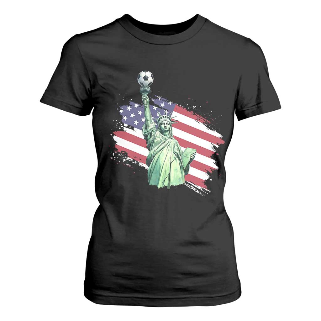 Statue Of Liberty Soccer Lover T Shirt For Women New Yorker Fan Gift TS12 Black Print Your Wear