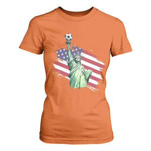 Statue Of Liberty Soccer Lover T Shirt For Women New Yorker Fan Gift TS12 Orange Print Your Wear