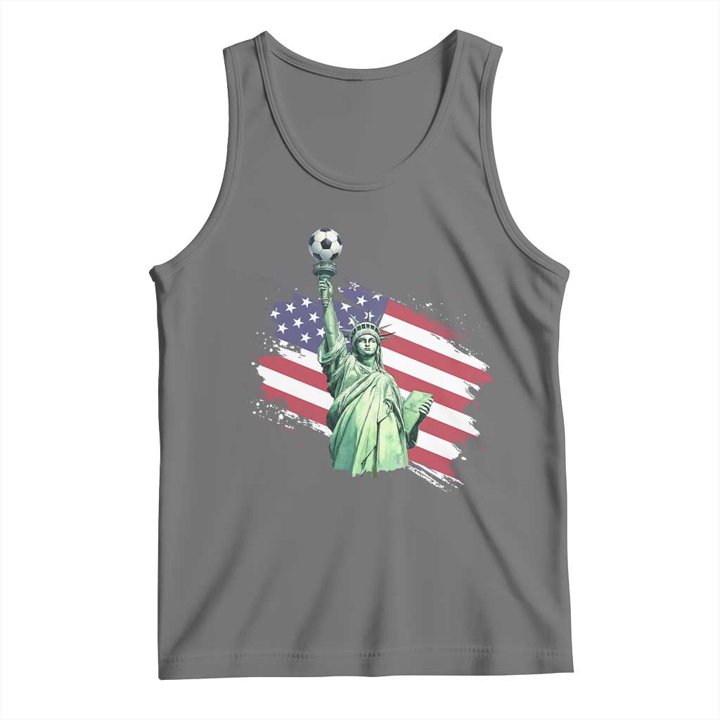 Statue Of Liberty Soccer Lover Tank Top New Yorker Fan Gift TS12 Black Heather Print Your Wear
