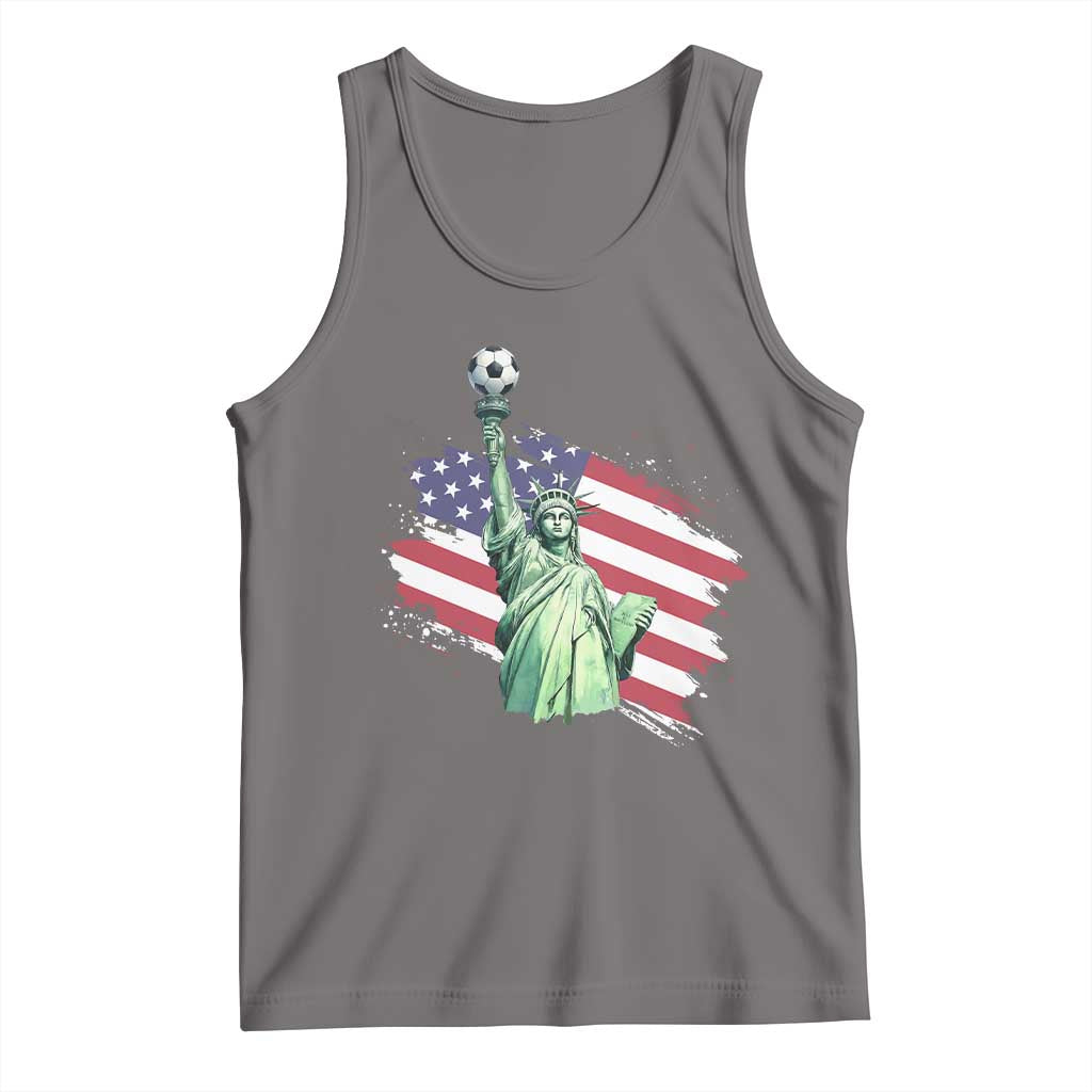 Statue Of Liberty Soccer Lover Tank Top New Yorker Fan Gift TS12 Deep Heather Print Your Wear