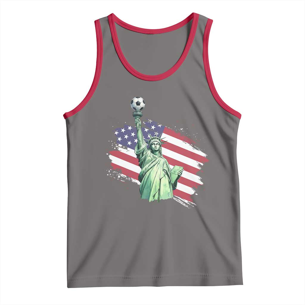 Statue Of Liberty Soccer Lover Tank Top New Yorker Fan Gift TS12 Deep Heather Red Print Your Wear