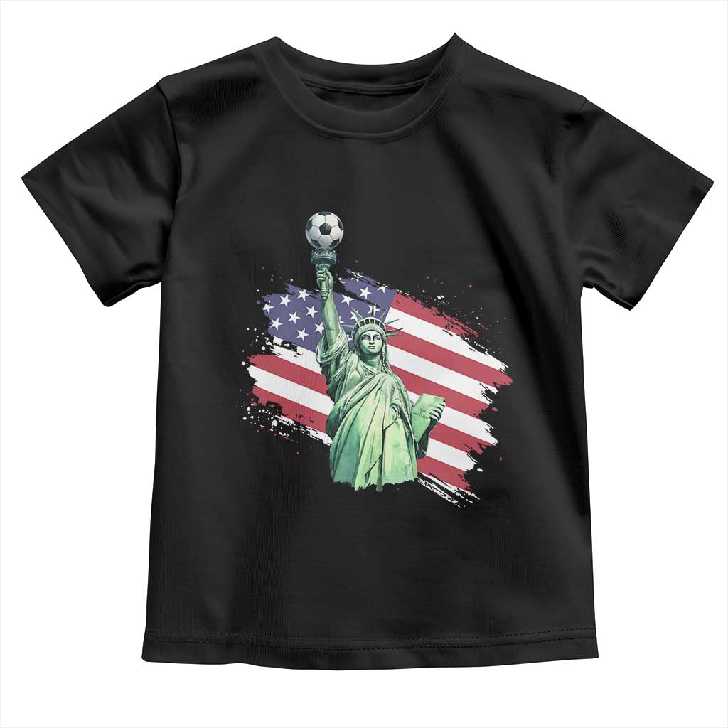 Statue Of Liberty Soccer Lover Toddler T Shirt New Yorker Fan Gift TS12 Black Print Your Wear