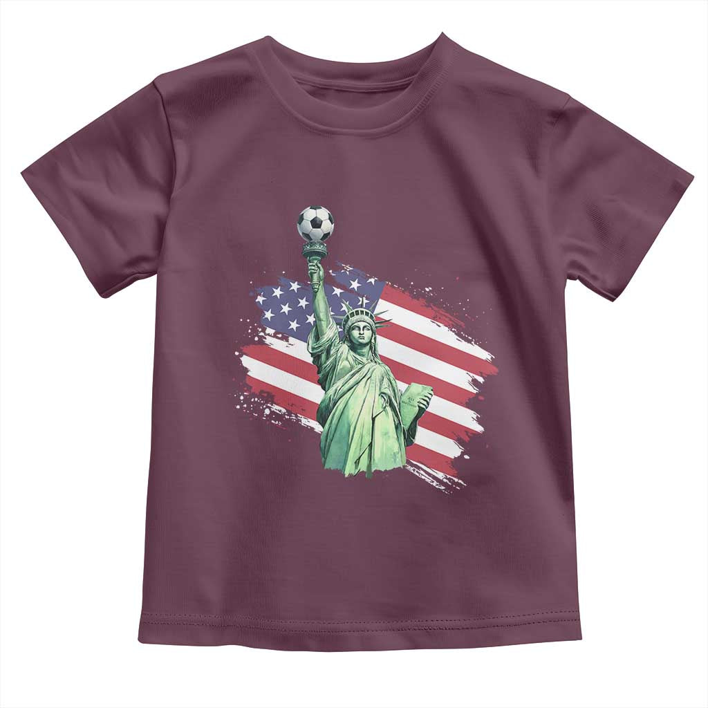 Statue Of Liberty Soccer Lover Toddler T Shirt New Yorker Fan Gift TS12 Maroon Print Your Wear