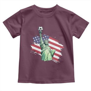 Statue Of Liberty Soccer Lover Toddler T Shirt New Yorker Fan Gift TS12 Maroon Print Your Wear