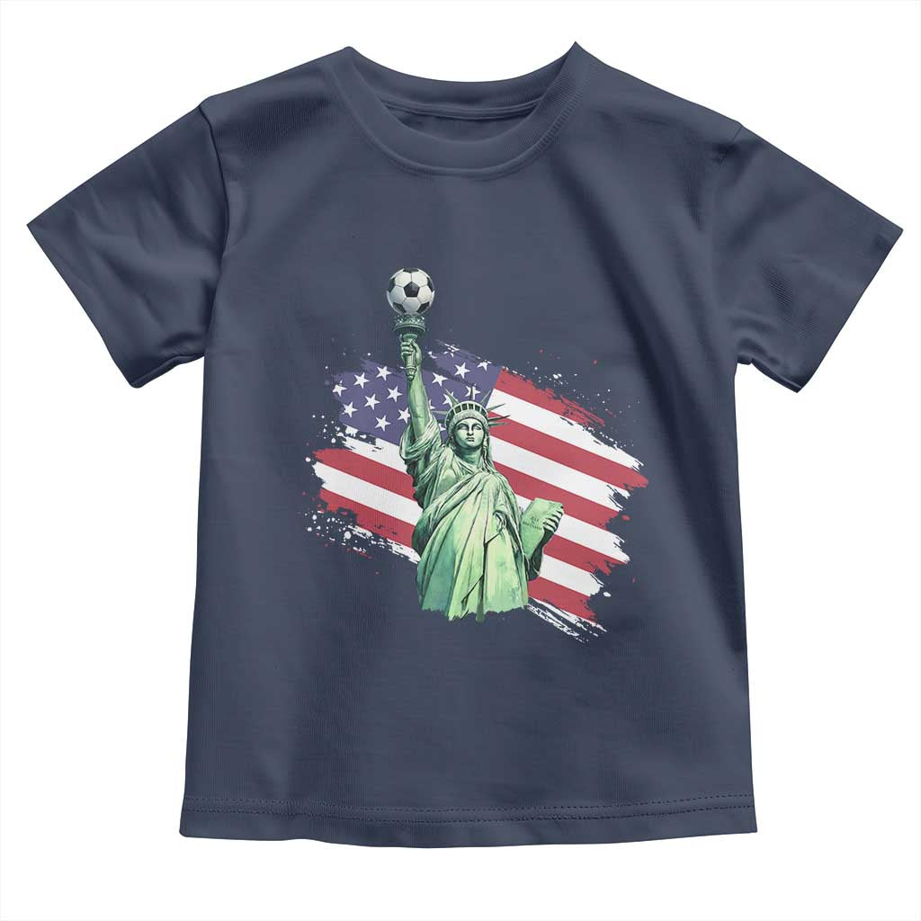 Statue Of Liberty Soccer Lover Toddler T Shirt New Yorker Fan Gift TS12 Navy Print Your Wear