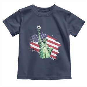Statue Of Liberty Soccer Lover Toddler T Shirt New Yorker Fan Gift TS12 Navy Print Your Wear
