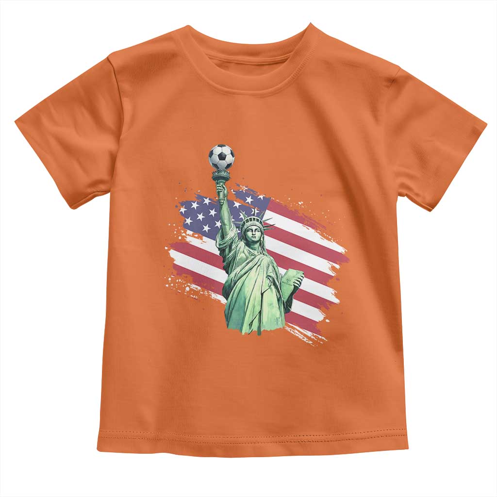 Statue Of Liberty Soccer Lover Toddler T Shirt New Yorker Fan Gift TS12 Orange Print Your Wear
