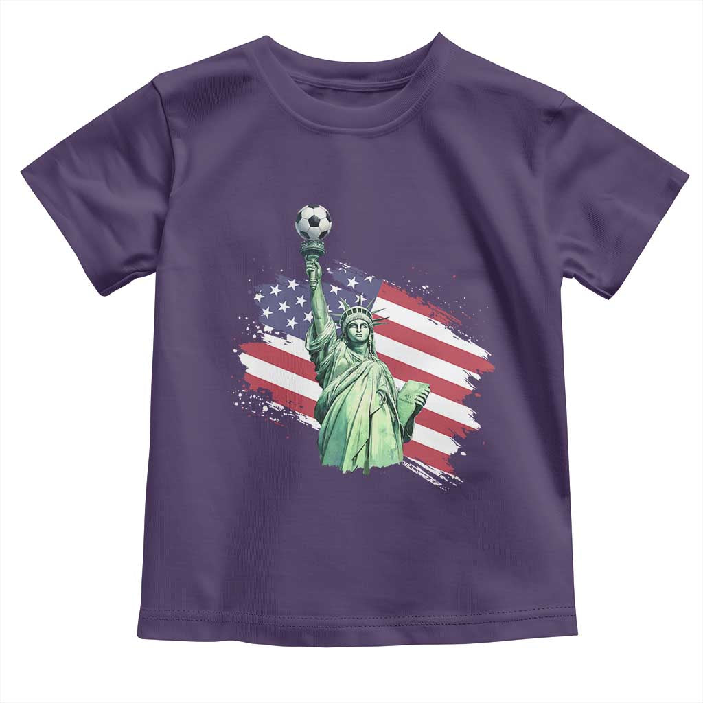 Statue Of Liberty Soccer Lover Toddler T Shirt New Yorker Fan Gift TS12 Purple Print Your Wear