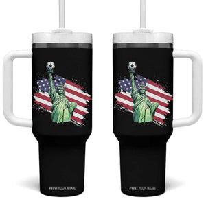 Statue Of Liberty Soccer Lover Tumbler With Handle New Yorker Fan Gift TS12 One Size: 40 oz Black Print Your Wear