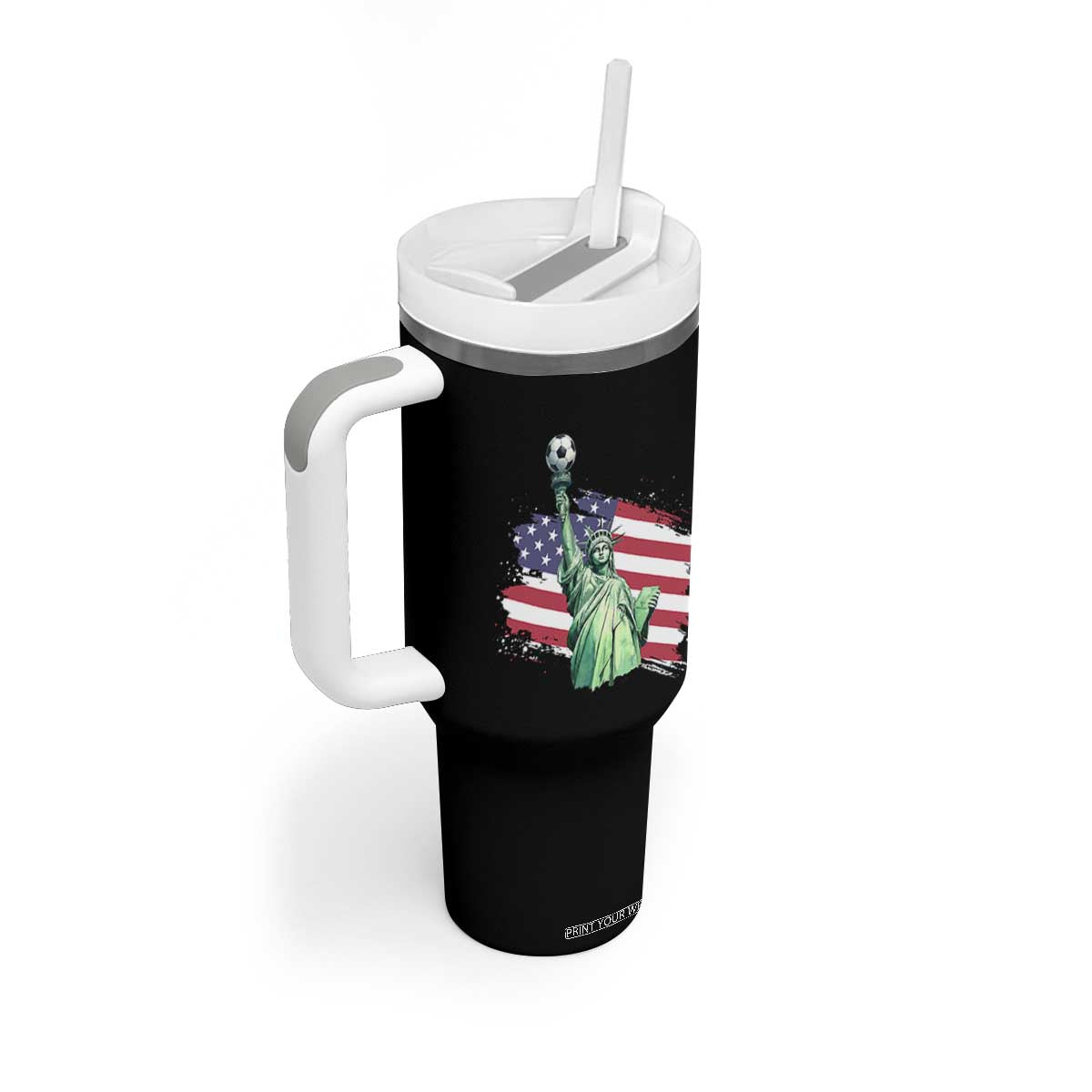 Statue Of Liberty Soccer Lover Tumbler With Handle New Yorker Fan Gift TS12 Print Your Wear