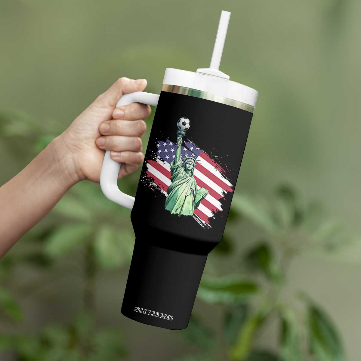 Statue Of Liberty Soccer Lover Tumbler With Handle New Yorker Fan Gift TS12 Print Your Wear