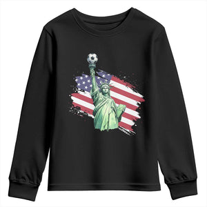 Statue Of Liberty Soccer Lover Youth Sweatshirt New Yorker Fan Gift TS12 Black Print Your Wear
