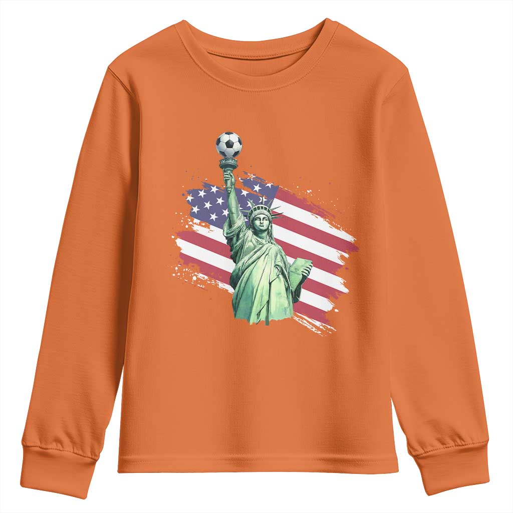 Statue Of Liberty Soccer Lover Youth Sweatshirt New Yorker Fan Gift TS12 Orange Print Your Wear