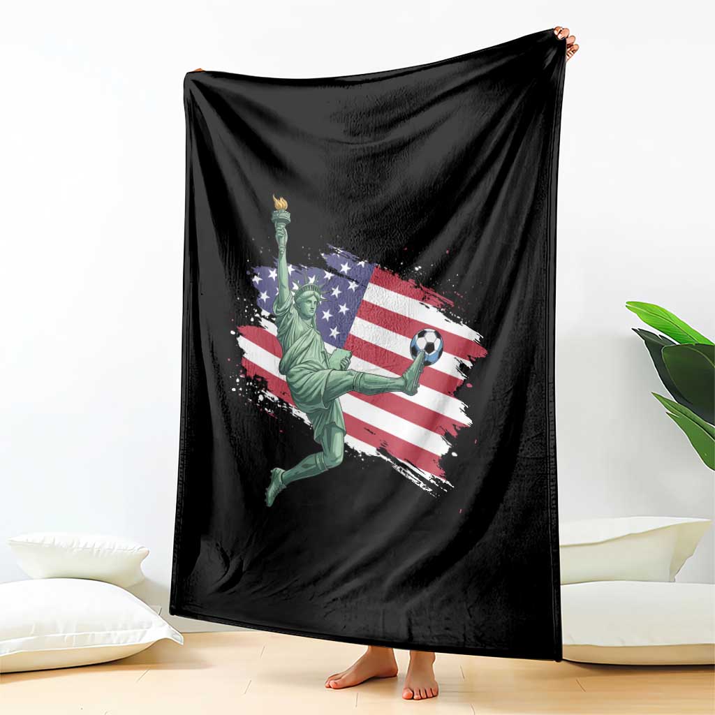 Funny Statue Of Liberty Playing Soccer Throw Blanket New Yorker Fan Gift TS12 Print Your Wear