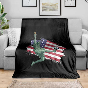 Funny Statue Of Liberty Playing Soccer Throw Blanket New Yorker Fan Gift TS12 Print Your Wear