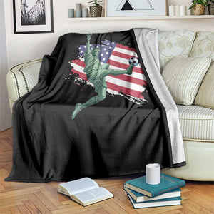 Funny Statue Of Liberty Playing Soccer Throw Blanket New Yorker Fan Gift TS12 Print Your Wear