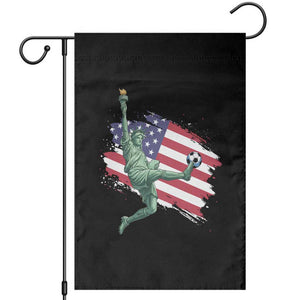 Funny Statue Of Liberty Playing Soccer Garden Flag New Yorker Fan Gift TS12 Black Print Your Wear