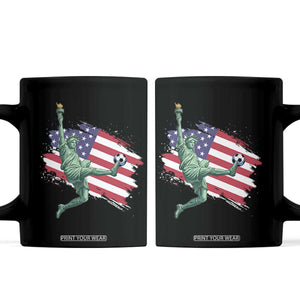 Funny Statue Of Liberty Playing Soccer Coffee Mug New Yorker Fan Gift TS12 Black Print Your Wear