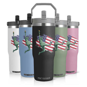 Funny Statue Of Liberty Playing Soccer Flip Straw Tumbler New Yorker Fan Gift TS12 Print Your Wear