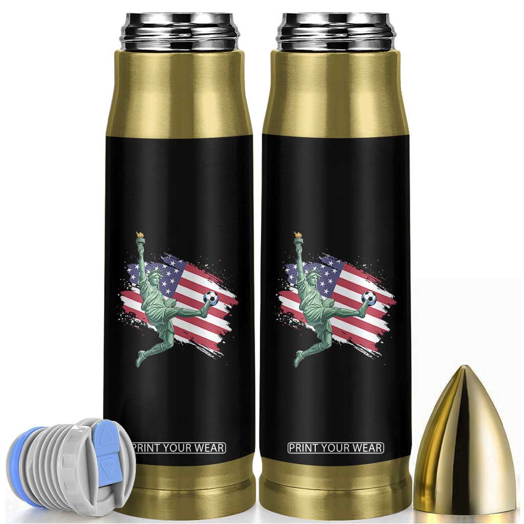 Funny Statue Of Liberty Playing Soccer Bullet Tumbler New Yorker Fan Gift TS12 Black Print Your Wear