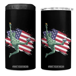 Funny Statue Of Liberty Playing Soccer 4 in 1 Can Cooler Tumbler New Yorker Fan Gift TS12 One Size: 16 oz Black Print Your Wear