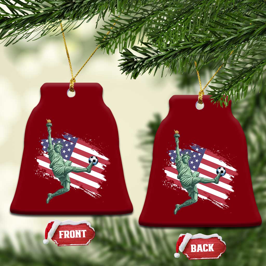 Funny Statue Of Liberty Playing Soccer Ceramic Ornament New Yorker Fan Gift TS12 Print Your Wear