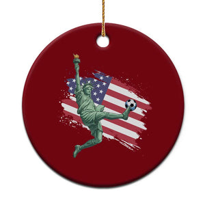 Funny Statue Of Liberty Playing Soccer Ceramic Ornament New Yorker Fan Gift TS12 1pc Red Print Your Wear