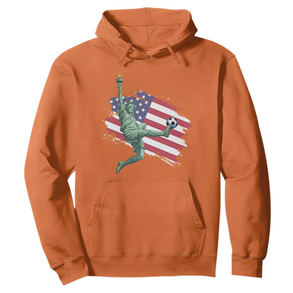 Funny Statue Of Liberty Playing Soccer Hoodie New Yorker Fan Gift TS12 Orange Print Your Wear