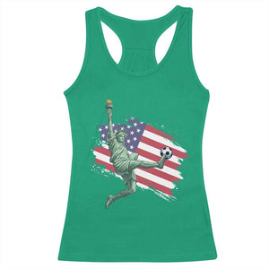 Funny Statue Of Liberty Playing Soccer Racerback Tank Top New Yorker Fan Gift TS12 Irish Green Print Your Wear