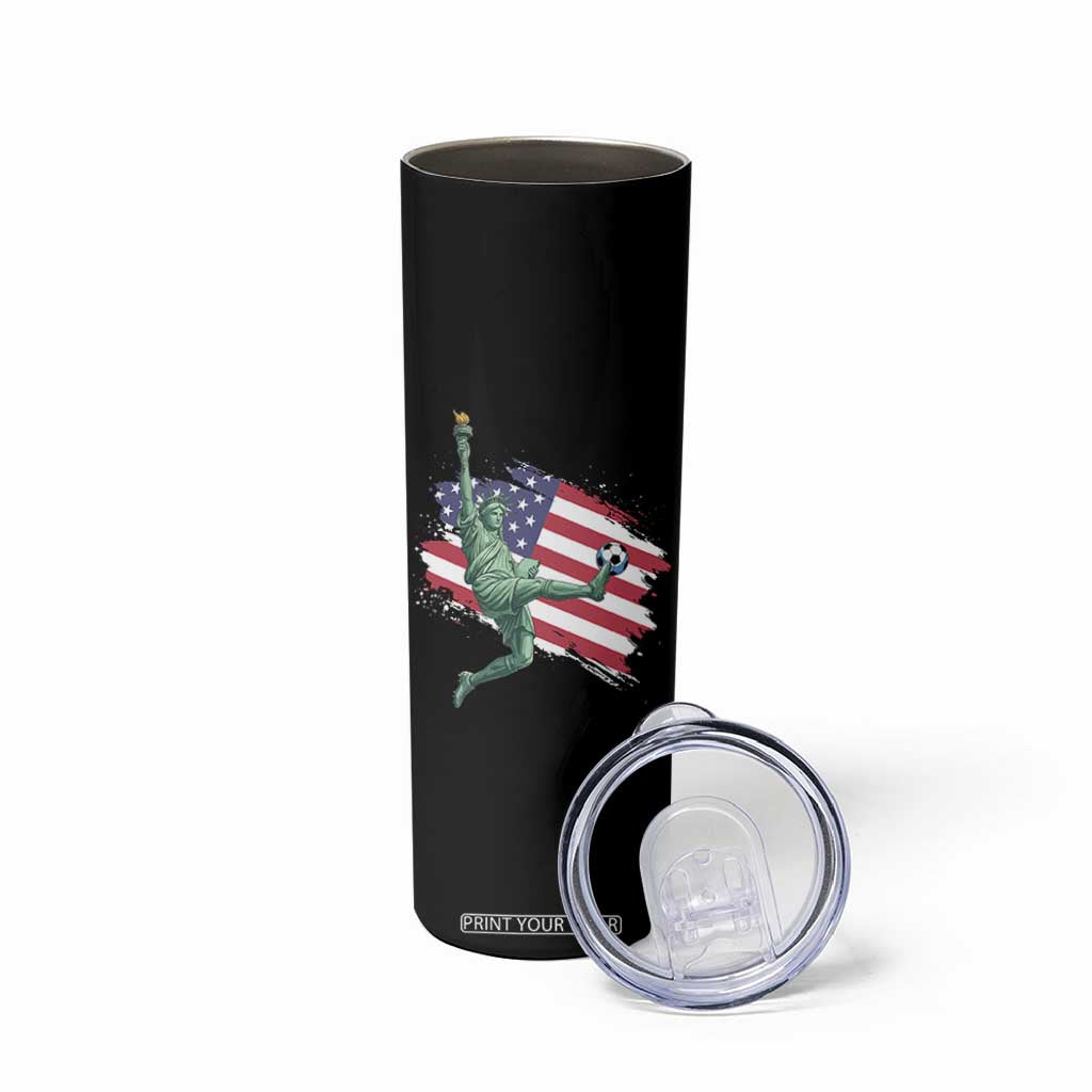 Funny Statue Of Liberty Playing Soccer Skinny Tumbler New Yorker Fan Gift TS12 Print Your Wear