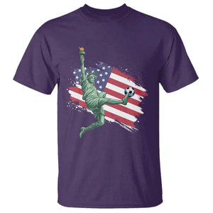 Funny Statue Of Liberty Playing Soccer T Shirt New Yorker Fan Gift TS12 Purple Print Your Wear