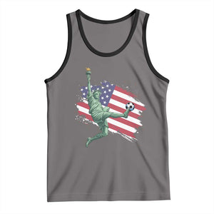 Funny Statue Of Liberty Playing Soccer Tank Top New Yorker Fan Gift TS12 Deep Heather Black Print Your Wear