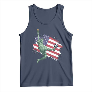 Funny Statue Of Liberty Playing Soccer Tank Top New Yorker Fan Gift TS12 Navy Print Your Wear