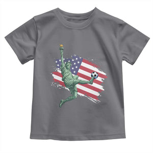 Funny Statue Of Liberty Playing Soccer Toddler T Shirt New Yorker Fan Gift TS12 Charcoal Print Your Wear