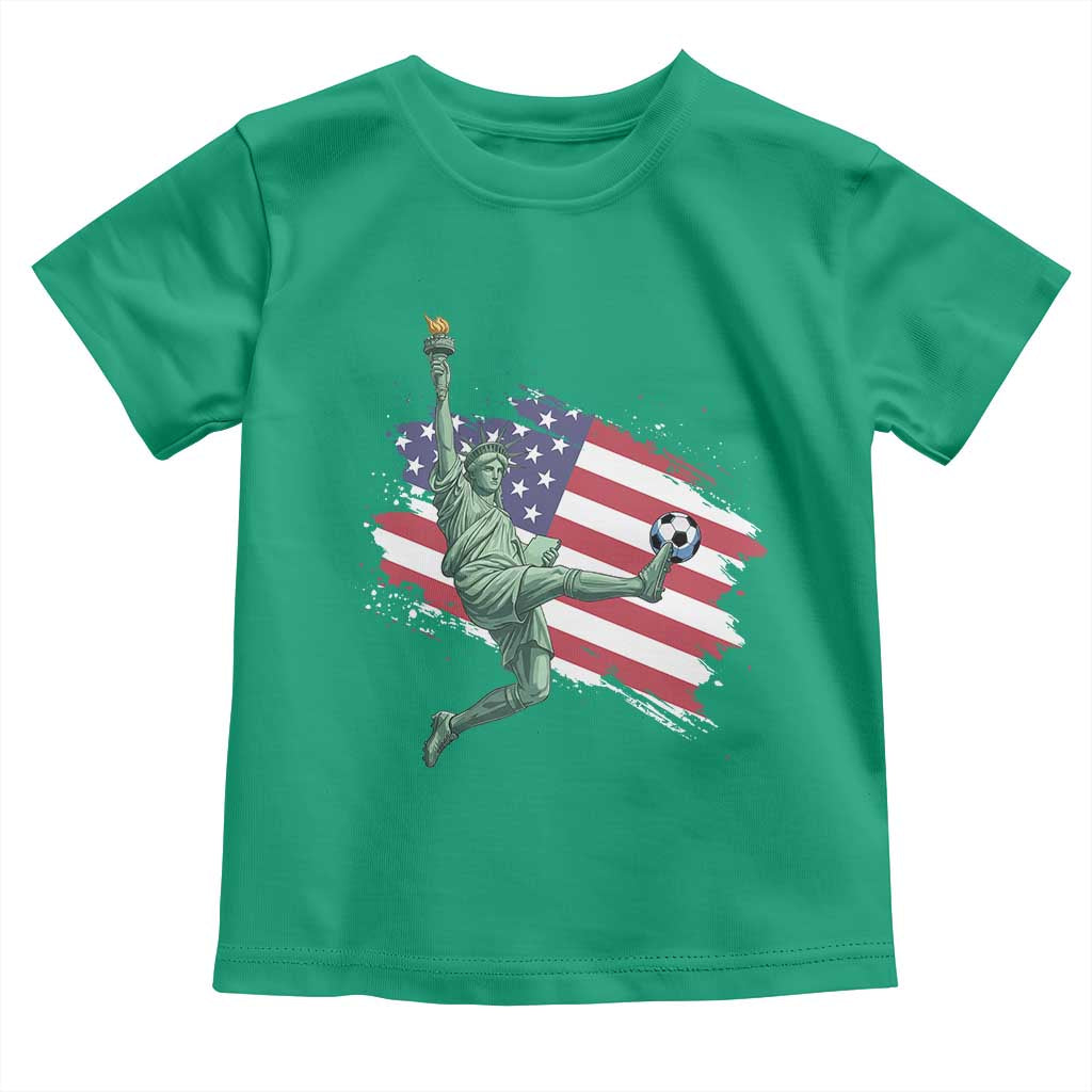Funny Statue Of Liberty Playing Soccer Toddler T Shirt New Yorker Fan Gift TS12 Irish Green Print Your Wear
