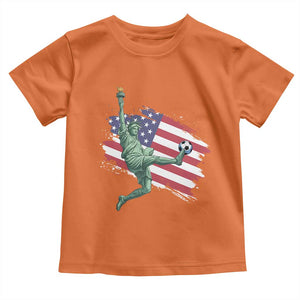 Funny Statue Of Liberty Playing Soccer Toddler T Shirt New Yorker Fan Gift TS12 Orange Print Your Wear