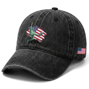 Funny Statue Of Liberty Playing Soccer Washed Cotton Baseball Cap New Yorker Fan Gift TS12 Print Your Wear