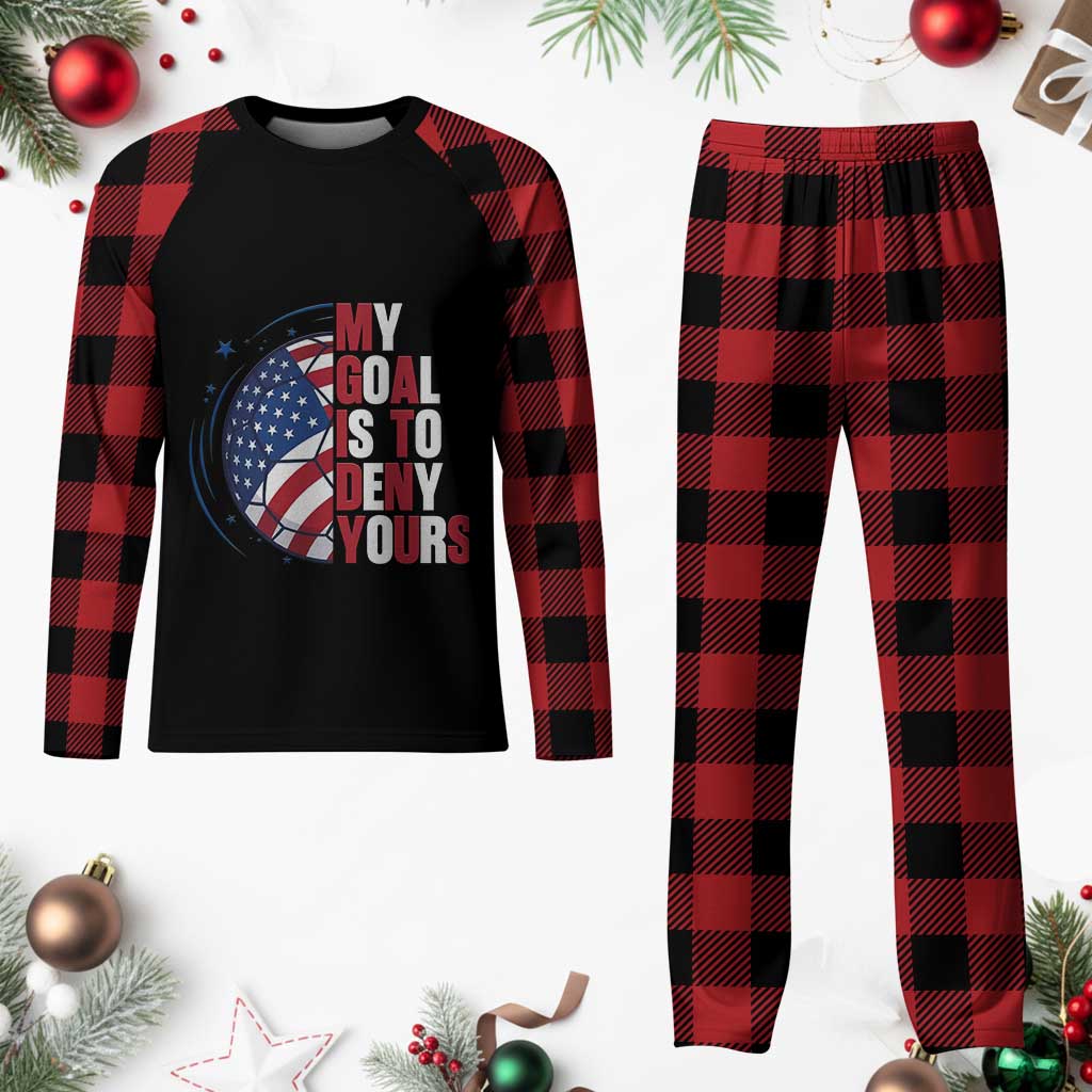 My Goal Is To Deny Yours Plaid Pajama Set Soccer Goalie Gift TS12 Buffalo Plaid Print Your Wear