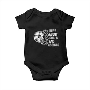 Funny Life Is About Goals And Assists Baby Onesie Soccer Lover TS12 Black Print Your Wear