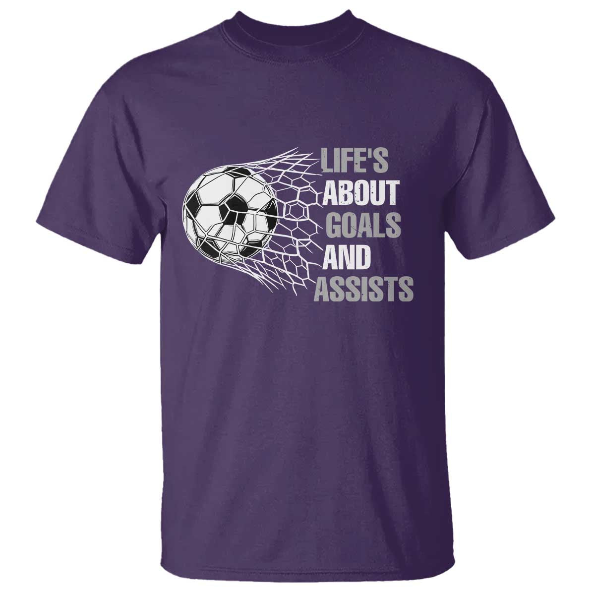 Funny Life Is About Goals And Assists T Shirt Soccer Lover TS12 Purple Print Your Wear