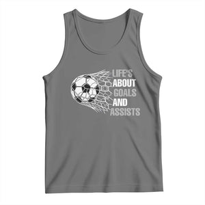 Funny Life Is About Goals And Assists Tank Top Soccer Lover TS12 Black Heather Print Your Wear