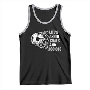 Funny Life Is About Goals And Assists Tank Top Soccer Lover TS12 Black Athletic Heather Print Your Wear
