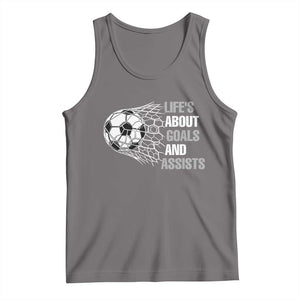 Funny Life Is About Goals And Assists Tank Top Soccer Lover TS12 Deep Heather Print Your Wear