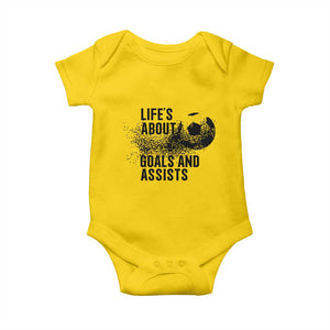 Funny Life Is About Goals And Assists Baby Onesie Goalkeepers Gifts TS12 Daisy Print Your Wear