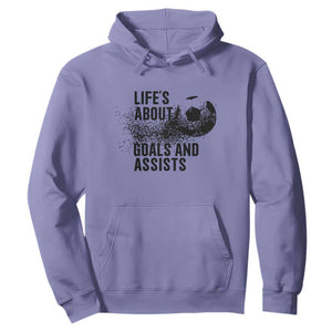 Funny Life Is About Goals And Assists Hoodie Goalkeepers Gifts TS12 Violet Print Your Wear